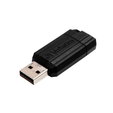 VERBATIM Pendrive, 16GB, USB 2.0, 10/4MB/sec, VERBATIM "PinStripe", fekete