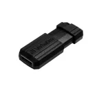 VERBATIM Pendrive, 16GB, USB 2.0, 10/4MB/sec, VERBATIM "PinStripe", fekete