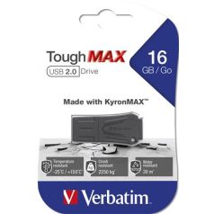   VERBATIM Pendrive, 16GB, USB 2.0, extra ellenálló, VERBATIM "ToughMAX", fekete