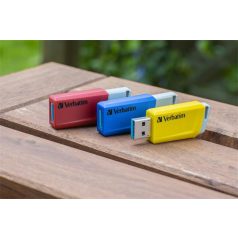   VERBATIM Pendrive, 3 x 16GB, USB 3.2, 80/25MB/sec, VERBATIM "Store n Click", piros, kék, sárga