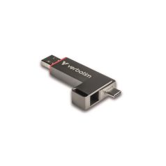  VERBATIM Pendrive, 256GB, USB-A/C 3.2 Gen1, VERBATIM "Dual QuickStick", fekete