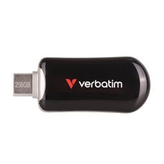   VERBATIM Pendrive, 256GB, USB-C 3.2 Gen1, VERBATIM "Plectra", fekete
