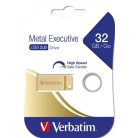 VERBATIM Pendrive, 32GB, USB 3.2, VERBATIM "Executive Metal", arany
