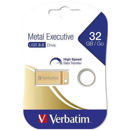 VERBATIM Pendrive, 32GB, USB 3.2, VERBATIM "Executive Metal", arany