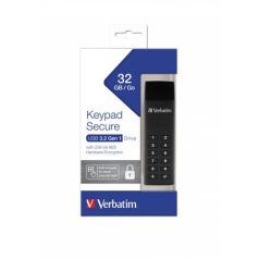   VERBATIM Pendrive, 32GB, USB 3.2, titkosítás, 160/130Mb/s, VERBATIM "Keypad Secure"