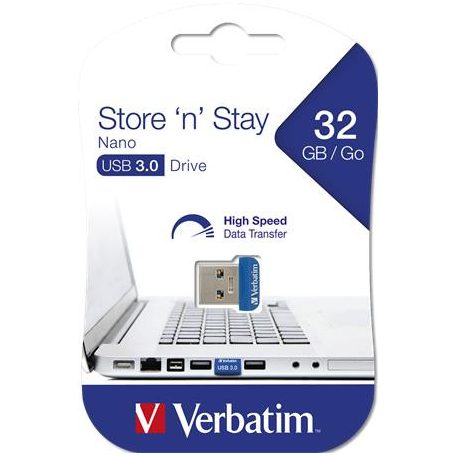 VERBATIM Pendrive, 32GB, USB 3.2, 80/25MB/s, VERBATIM "Nano"