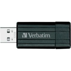   VERBATIM Pendrive, 32GB, USB 2.0, 10/4MB/sec, VERBATIM "PinStripe", fekete