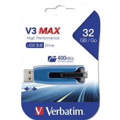   VERBATIM Pendrive, 32GB, USB 3.2, 175/80 MB/s, VERBATIM "V3 MAX", kék-fekete