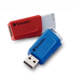   VERBATIM Pendrive, 2 x 32GB, USB 3.2, 80/25MB/sec, VERBATIM "Store n Click", piros, kék