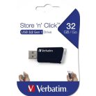VERBATIM Pendrive, 32GB, USB 3.2, 80/25MB/sec, VERBATIM "Store n Click", fekete
