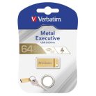 VERBATIM Pendrive, 64GB, USB 3.2, VERBATIM "Executive Metal", arany