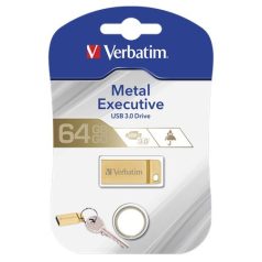   VERBATIM Pendrive, 64GB, USB 3.2, VERBATIM "Executive Metal", arany