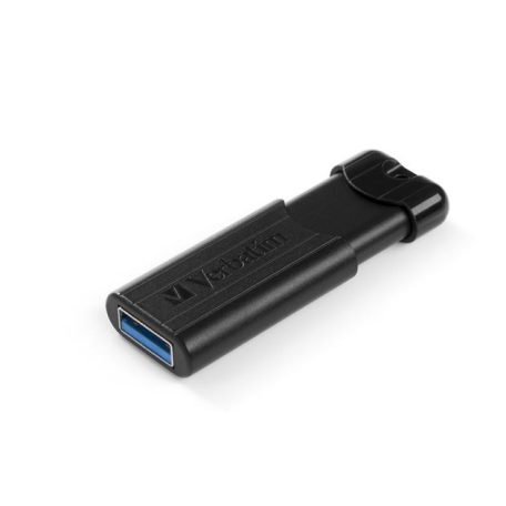 VERBATIM Pendrive, 64GB, USB 3.2, VERBATIM "Pinstripe", fekete