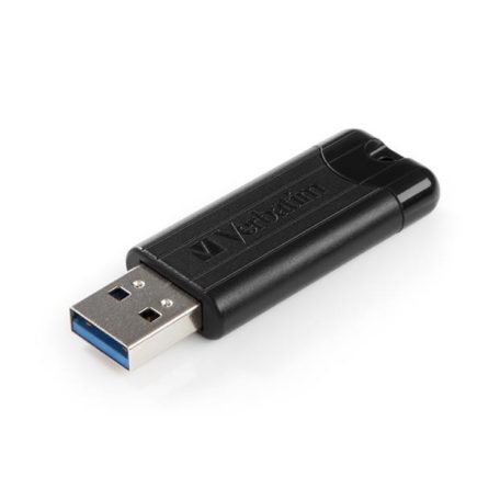 VERBATIM Pendrive, 64GB, USB 3.2, VERBATIM "Pinstripe", fekete