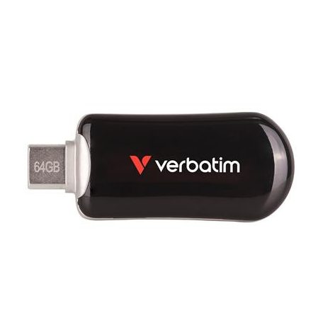 VERBATIM Pendrive, 64GB, USB-C 3.2 Gen1, VERBATIM "Plectra", fekete
