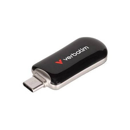 VERBATIM Pendrive, 64GB, USB-C 3.2 Gen1, VERBATIM "Plectra", fekete