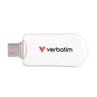VERBATIM Pendrive, 64GB, USB-C 3.2 Gen1, VERBATIM "Plectra", fehér