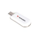 VERBATIM Pendrive, 64GB, USB-C 3.2 Gen1, VERBATIM "Plectra", fehér