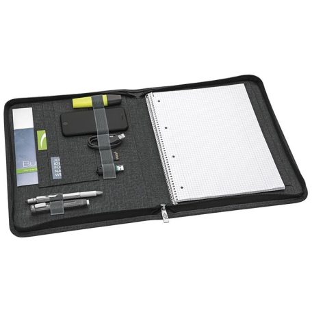 WEDO Konferencia mappa, A4, poliészter, cipzáras, WEDO "College", szürke