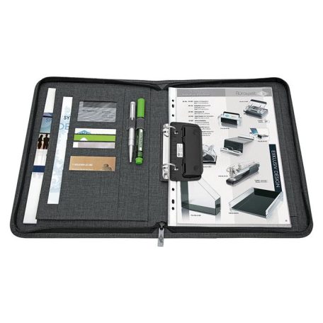 WEDO Konferencia mappa, A4, poliészter, 2 gyűrűs, WEDO "College", szürke