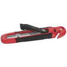 WEDO Univerzális kés, 18 mm, fóliavágóval, WEDO, "Safety" piros/fekete