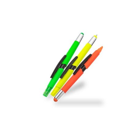 WEDO Multifunkciós golyóstoll, szövegkiemelő, érintő toll készlet, WEDO "3-in-1", neon színek