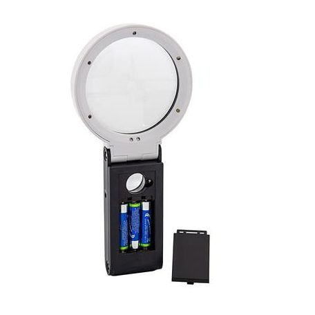 WEDO Nagyító, 90 mm, kihajtható állvánnyal, LED fénnyel, WEDO, fekete/fehér