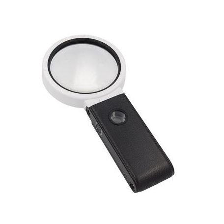 WEDO Nagyító, 90 mm, kihajtható állvánnyal, LED fénnyel, WEDO, fekete/fehér