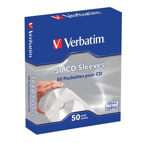 VERBATIM CD/DVD boríték, papír, ablakos, bebújtatós fül, VERBATIM, fehér