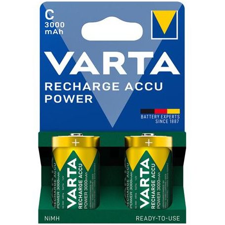 VARTA Tölthető elem, C baby, 2x3000mAh, előtöltött, műanyagmentes, VARTA "Power"