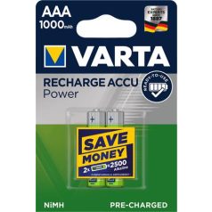   VARTA Tölthető elem, AAA mikro, 2x1000 mAh, előtöltött, VARTA "Power"