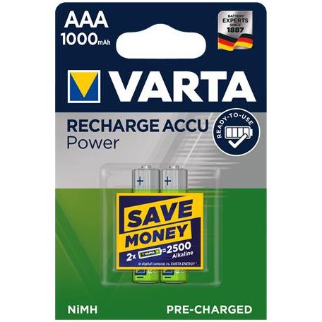 VARTA Tölthető elem, AAA mikro, 2x1000 mAh, előtöltött, VARTA "Power"