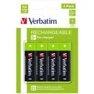 VERBATIM Tölthető elem, AA ceruza, 4x2500 mAh, VERBATIM