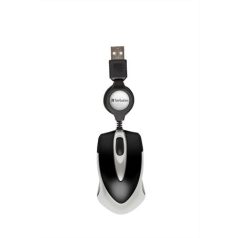   VERBATIM Egér, vezetékes, optikai, kisméret, USB, VERBATIM "Go Mini", ezüst-fekete