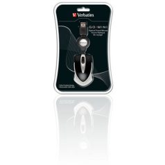   VERBATIM Egér, vezetékes, optikai, kisméret, USB, VERBATIM "Go Mini", ezüst-fekete
