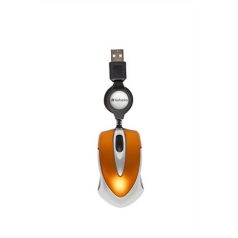   VERBATIM Egér, vezetékes, optikai, kisméret, USB, VERBATIM "Go Mini", ezüst-lávaszínű