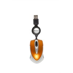   VERBATIM Egér, vezetékes, optikai, kisméret, USB, VERBATIM "Go Mini", ezüst-lávaszínű