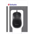 VERBATIM Egér, vezetékes, optikai, normál méret, USB, VERBATIM "Silent", fekete