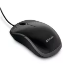 VERBATIM Egér, vezetékes, optikai, normál méret, USB, VERBATIM "Silent", fekete