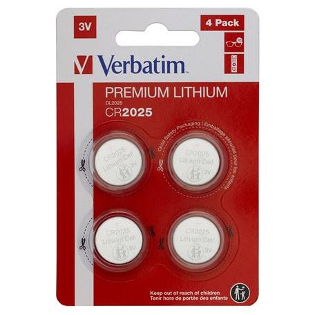 VERBATIM Gombelem, CR2025, 4 db, VERBATIM "Premium"