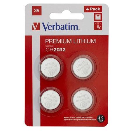 VERBATIM Gombelem, CR2032, 4 db, VERBATIM "Premium"