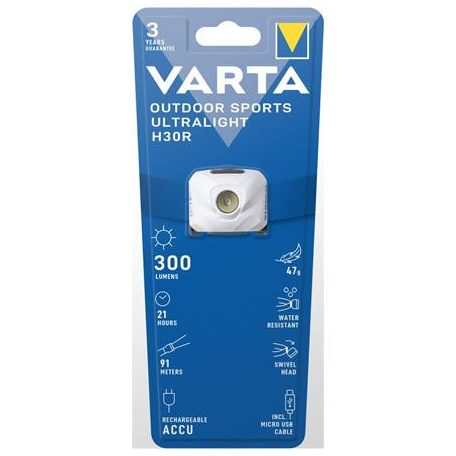 VARTA Fejlámpa, LED, kültéri, VARTA "Ultralight H30R", fehér