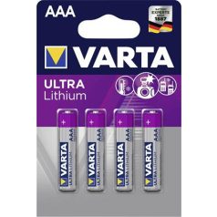   VARTA Elem, AAA mikro, 4 db, lítium, VARTA "Ultra Lithium"