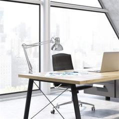   MAUL Asztali lámpa, energiatakarékos, felfogatható, MAUL "Study", ezüst