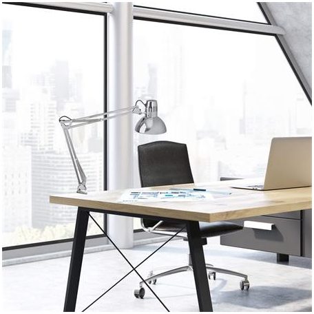 MAUL Asztali lámpa, energiatakarékos, felfogatható, MAUL "Study", ezüst