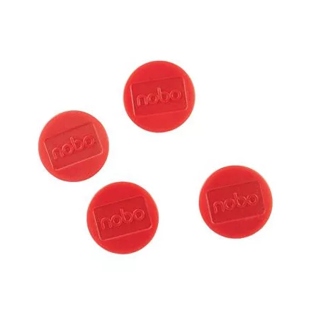 NOBO Korong mágnes, fehértáblához, 38 mm, 4 db, NOBO, piros