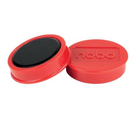 NOBO Mágneskorong, erős, 38 mm, 10 db, NOBO, piros
