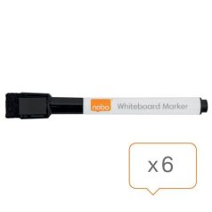  NOBO Táblamarker, kúpos hegyű, 2 mm, mágneses kupakkal, NOBO, fekete