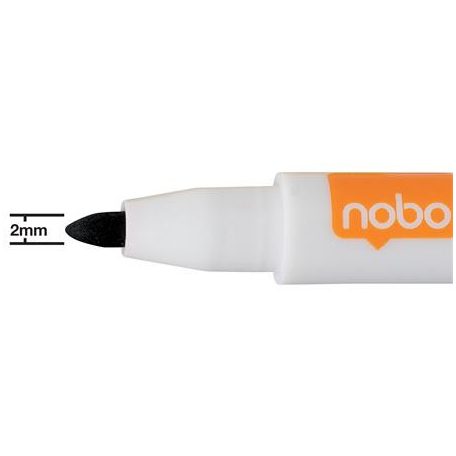 NOBO Táblamarker, kúpos hegyű, 2 mm, mágneses kupakkal, NOBO, fekete