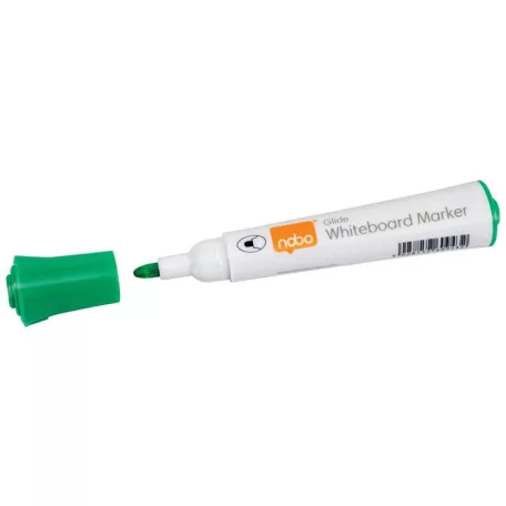 NOBO Táblamarker, kúpos hegyű, 2 mm, 10 db, NOBO "Glide", zöld